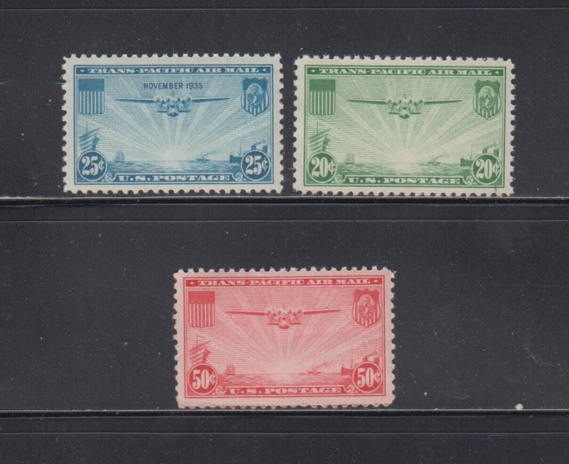 US, C20, C21, C22, MNH, VF, 1930'S AIRMAIL