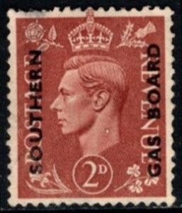 Vintage Great Britain Revenue 2 Pence George VI Commercial Overprint Used