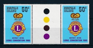 [117103] Norfolk Island 1980 Lions Club convention in Gutter pair MNH
