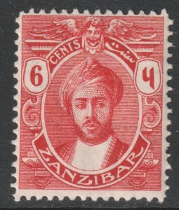 Zanzibar Scott 122 - SG248, 1913 Sultan 6c MH*