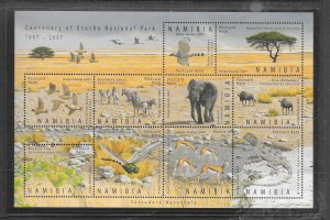 NAMIBIA #1119  FAUNA OF ETOSHA  M/S MNH