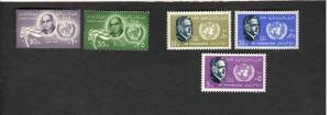 1958-62 United Arab Emirates SC #457-58 MNH  SC #574-76 MH Human Righs  stamps