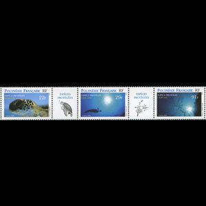 FR.POLYNESIA 1995 - Scott# 657 Nature Set of 3 NH