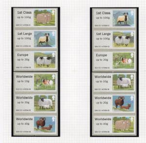 SPECIALISED COLLECTION OF POST & GO LABELS ON THREE PAGES