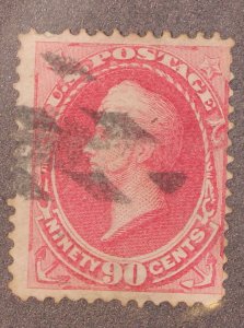 Scott 166 - 90 Cents Perry - Used - Nice Stamp - SCV - $275.00