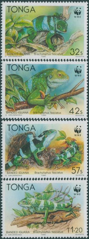 Tonga 1990 SG1105-1108 Banded Iguana set MNH