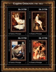 SAO TOME E PRINCIPE 2011 SHEET DELACROIX ART PAINTINGS st11218a