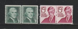 United States 1299, 1305E Line Pairs MNH Famous People