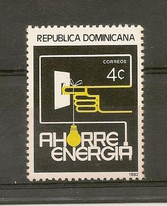 DOMINICAN REPUBLIC STAMP  MNH AHORRE ENERGIA 1982 #JA54