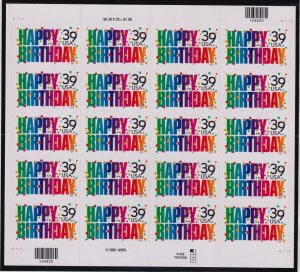 2006 Happy Birthday! Celebration confetti 39c Sc 4079 MNH pane of pane of 20