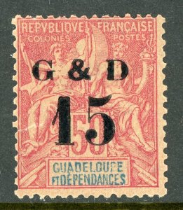 Guadeloupe 1900 French Colony 15¢/50¢ Carmine SG #55b Mint D975