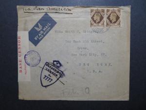 Palestine 1945 British Army PO #4 / Censor 7777 / to USA - Z11404