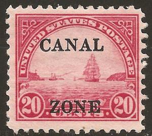 #92 Canal Zone Mint 20c Golden Gate Bridge Ovprt. OG HR CV$8