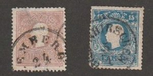 Austria 1858-59 Franz Josef   Sc# 10a-11a  Used