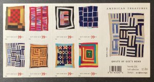 U.S. 2006 #4098b Booklet, Quilts of Gee's Bend, MNH.