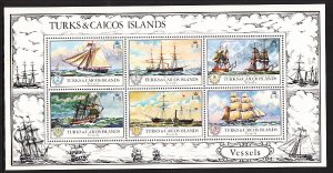 Turks and Caicos 285a Sailing Ships Souvenir Sheet MNH VF