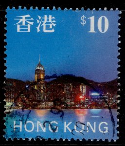 HONG KONG QEII SG861, 1997 $10, FINE USED. 