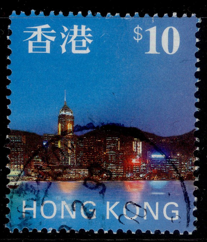 HONG KONG QEII SG861, 1997 $10, FINE USED. 