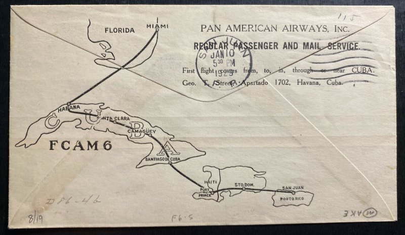 1929 Santo Domingo Dominican Rep First Flight Cover FFC To San Juan Puerto Rico 