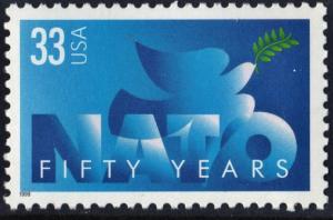 SC#3354 33¢ NATO: 50 Year Anniversary Single (1999) MNH