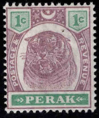 MALAYA Perak Scott 47 MH* Tiger stamp