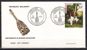 Malagasy, Scott cat. 365. Musician with Instrument issue. First day cover. ^