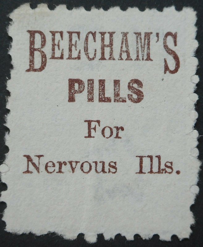 New Zealand 1893 Two Pence with Becchams Pills Nervous advert in brown red used