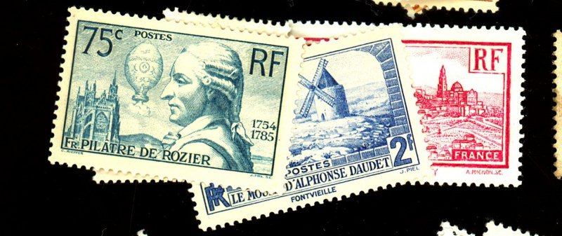 France #290,303,305,7-8 MINT FVF OG LH 290 NH Cat$42