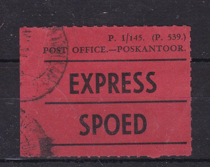 South Africa Express/Spoed Sticker P.1/145(P.539) Used VGC