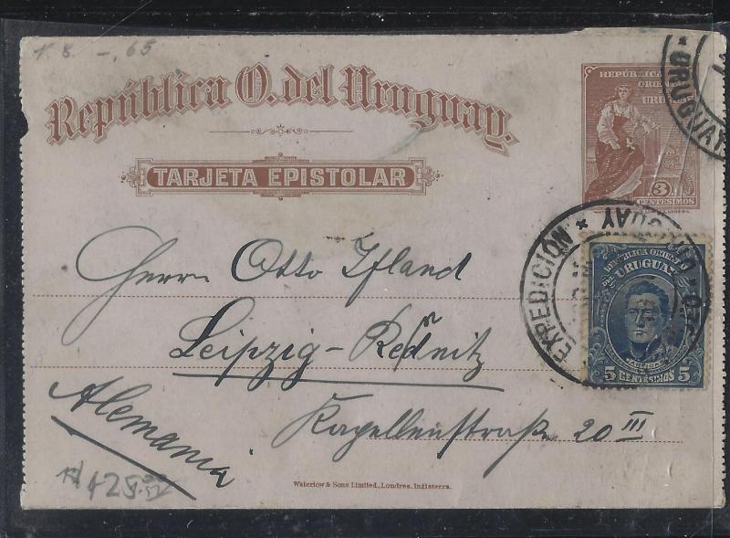 URUGUAY (P0105B)  3C PSE UPRATED 5C TO GERMANY