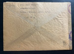 1945 Bergen Belsen Germany Concentration Camp KZ Cover to Aarhus Denmark