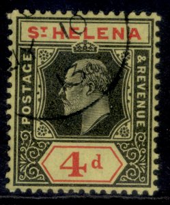 ST. HELENA EDVII SG66b, 4d black & red/yellow, VFU. Cat £19. CDS. ORDINARY