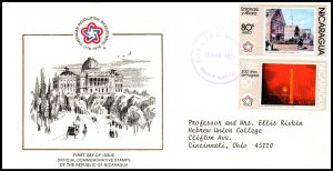 Nicaragua C907-C908 US Bicentennial Typed FDC