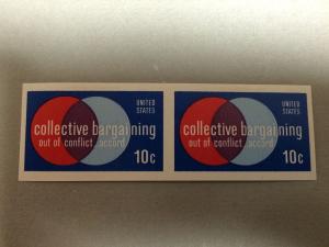 1558 .10 Collective Bargaining Imperf Pair Mint NH