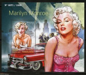 TOGO  2015 MARILYN MONROE  SOUVENIR SHEET MINT NH