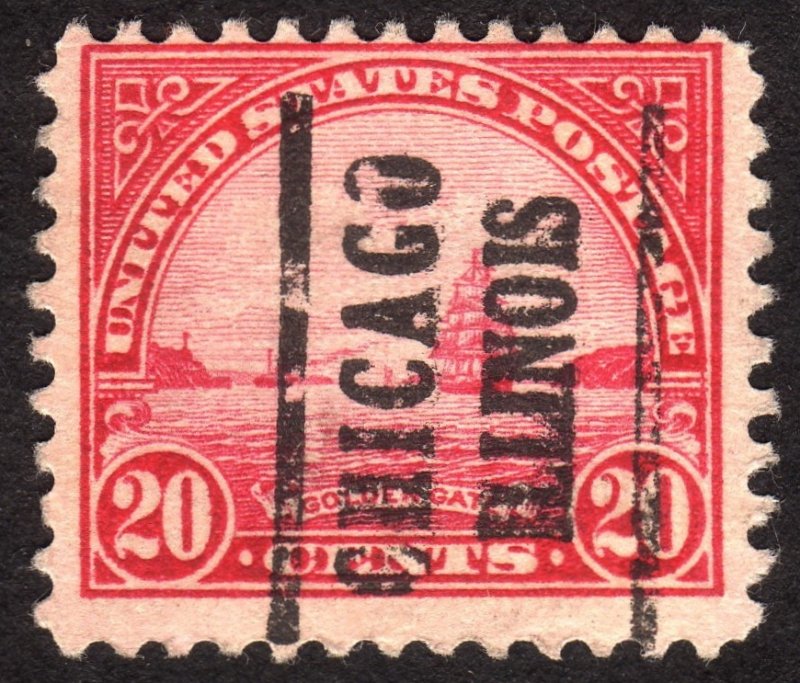 1923, US 20c, San Francisco Bay, Used, Chicago precancel, Sc 567