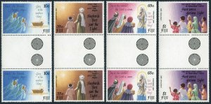 Fiji 633-636 gutter,MNH.Michel 628-631. Christmas 1990.Christmas carols.