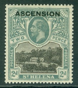 SG 4 Ascension 1922. 2d black & grey. A fine unmounted mint example