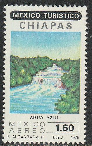 MEXICO C615, Touristic sites, AGUA AZUL WATERFALLS. MINT, NH. F-VF.