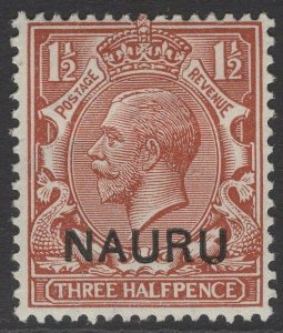 NAURU SG3 1923 1½d RED-BROWN MTD MINT