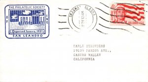 SKAGWAY ALAKSA CANCELLED CACHET COVER OF THE PHILATELIC SOCIETY OF SAN LEANDRO