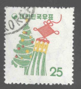 Korea Scott 266U sed 1957 Christmas stamp