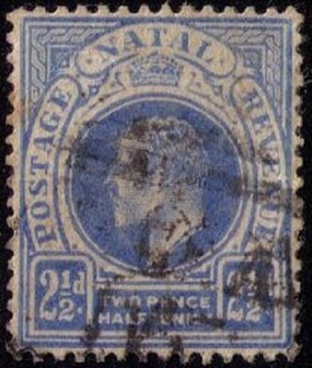 Natal - Sc 85.  2 1/2p Edward VII Used (1882):