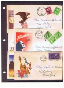 6 Postally used Minkus WWII Patriotic covers