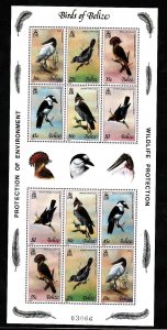 Belize-Sc#500g- id9-unused NH sheet of 12-Birds-1980-S/H fee reflects the cost