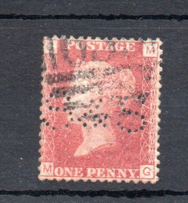 PENNY RED PLATE 177 WITH 'S&S' PERFIN