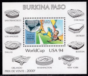 028 - Burkina Faso 1994 - Football World Cup - U.S.A. - MNH Souvenir Sheet