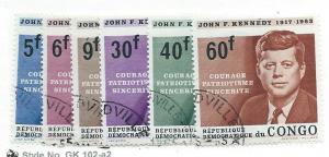 Congo #514-519 JFK (U) CV $2.15