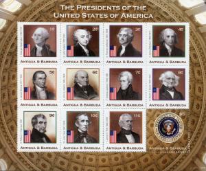 Antigua & Barbuda Stamps 2018 MNH US Presidents Washington Jefferson 12v M/S I