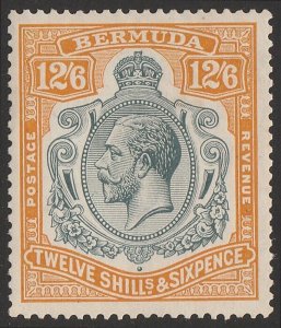 BERMUDA 1924 KGV 12/6 grey & orange. MNH **.